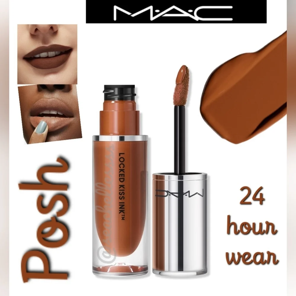 Mac Locked Kiss 24-Hour Hour Lipstick | Posh Brown | Brand New In Box